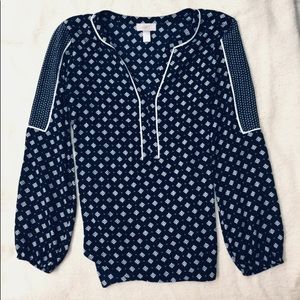 Navy LOFT Blouse